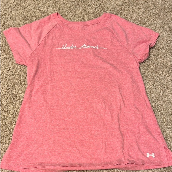 Under Armour Tops - Under Armour Pink Loose Fit T-Shirt Sz Medium